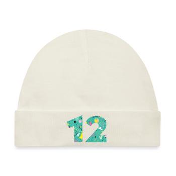 Personalisierte 12-Geburtstagsnummer - Baby Premium Organic Mütze - Naturweiß - Vorne