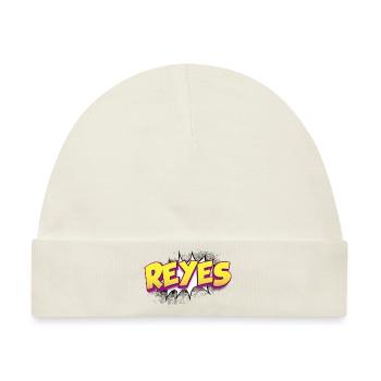 Reyes benutzerdefinierter Name Comic-Buch-Stil Pop-Art, Reyes - Baby Premium Organic Mütze - Naturweiß - Vorne