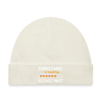 Christmas is loading... Please Wait - Baby Premium Organic Mütze - Naturweiß - Vorne