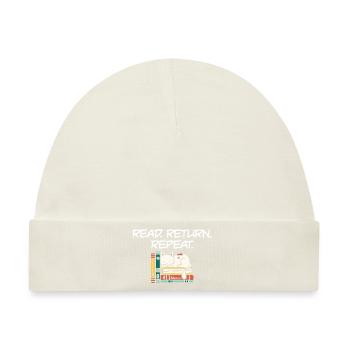 Library Worker Librarian Read Return Repeat Book - Baby Premium Organic Mütze - Naturweiß - Vorne