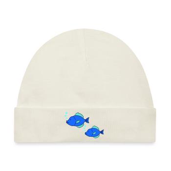 fische comic - Baby Premium Organic Mütze - Naturweiß - Vorne