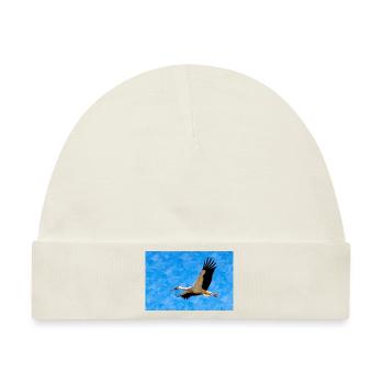 Storch im Flug - Baby Premium Organic Mütze - Naturweiß - Vorne