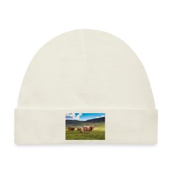 Schottische Hochlandrinder - Baby Premium Organic Mütze - Naturweiß - Vorne