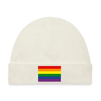 Regenbogenfahne - Baby Premium Organic Mütze - Naturweiß - Vorne