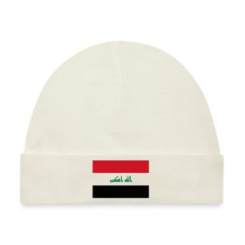 Flagge des Irak / Drapeau Irak - Baby Premium Organic Mütze - Naturweiß - Vorne