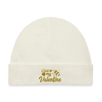 Liebe glückliches Herz Karte Valentinstag Vektor Design Kunst - Baby Premium Organic Mütze - Naturweiß - Vorne