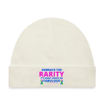 Bewusstsein für seltene Krankheiten Fabelhafte Seltenheit - Baby Premium Organic Mütze - Naturweiß - Vorne