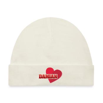 Geschenk für Damian - Baby Premium Organic Mütze - Naturweiß - Vorne