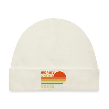World's Okayest Uncle Funny Retro Vintage - Baby Premium Organic Mütze - Naturweiß - Vorne
