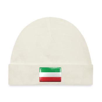 Italien Flagge Fahne Blechschild-Optik - Baby Premium Organic Mütze - Naturweiß - Vorne