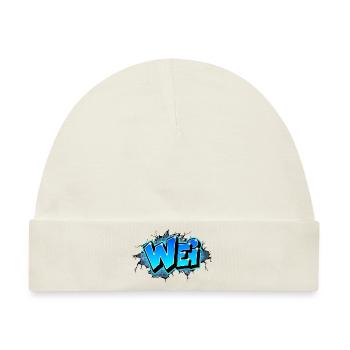 Graffiti WEI Wall Crack Ziegel BLeu - Baby Premium Organic Mütze - Naturweiß - Vorne