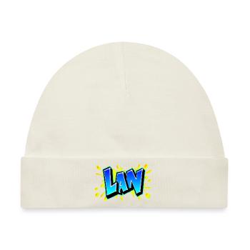 Graffiti "LAN" Druckbar auf jedem Medium! - Baby Premium Organic Mütze - Naturweiß - Vorne