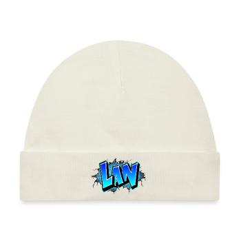 Graffiti Lan Blaue Ziegel Risse - Baby Premium Organic Mütze - Naturweiß - Vorne