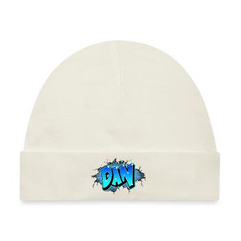 Graffiti DAN Wand Risse Blaue Ziegel - Baby Premium Organic Mütze - Naturweiß - Vorne