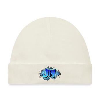 Graffiti Jin Wand Risse Blaue Ziegel - Baby Premium Organic Mütze - Naturweiß - Vorne