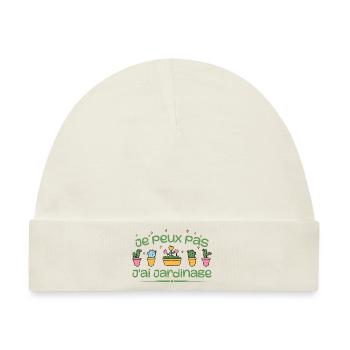 Ich kann keine Gartenarbeit haben - Baby Premium Organic Mütze - Naturweiß - Vorne