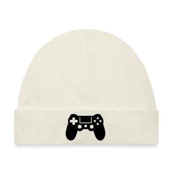 Videospiel-Controller - Baby Premium Organic Mütze - Naturweiß - Vorne
