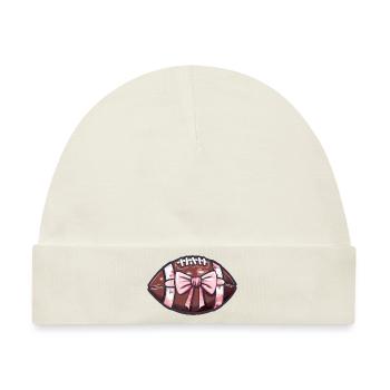 American Football Schleife Mädchen Girly - Baby Premium Organic Mütze - Naturweiß - Vorne