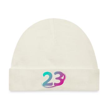 Nummer 23 mehrfarbig - Baby Premium Organic Mütze - Naturweiß - Vorne