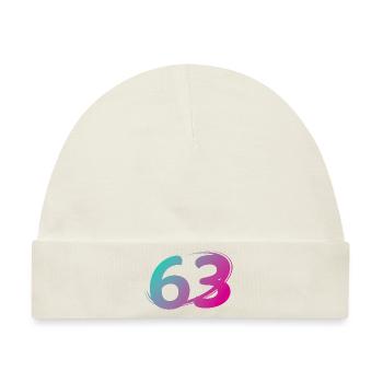 Nummer 63 mehrfarbig - Baby Premium Organic Mütze - Naturweiß - Vorne
