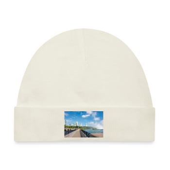 Die Skyline von Niagara City und das Panorama der Niagarafälle - Baby Premium Organic Mütze - Naturweiß - Vorne