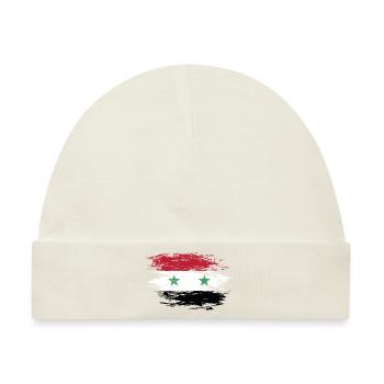 Syrien Flagge used - Baby Premium Organic Mütze - Naturweiß - Vorne