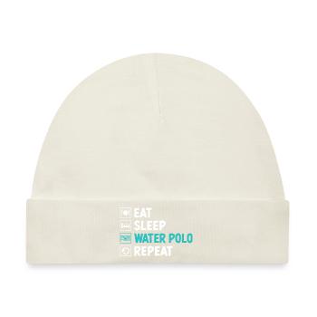 Essen Schlaf Wasserball Wiederholung Aquatic Polo Spieler - Baby Premium Organic Mütze - Naturweiß - Vorne