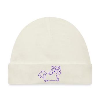 Kleine Pony Katze Gesicht Pferdchen Pferd Reitet - Baby Premium Organic Mütze - Naturweiß - Vorne