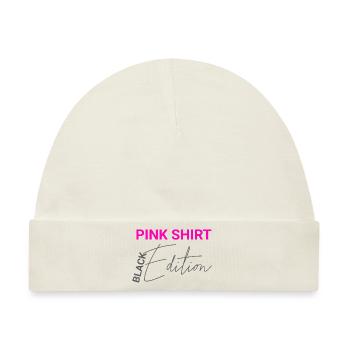 Pink Shirt - Black Edition: Witziges Design - Baby Premium Organic Mütze - Naturweiß - Vorne