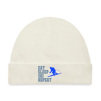 SKI EAT SLEEP REPEAT - Baby Premium Organic Mütze - Naturweiß - Vorne