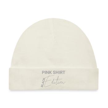 Pink Shirt - Black Edition: Witziges Design - Baby Premium Organic Mütze - Naturweiß - Vorne