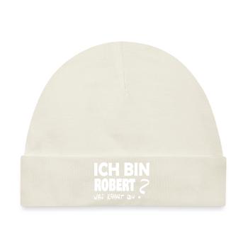 Robert als Vorname - Baby Premium Organic Mütze - Naturweiß - Vorne