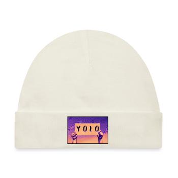 Schild - YOLO - Baby Premium Organic Mütze - Naturweiß - Vorne