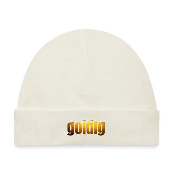 goldene Schrift goldig - Baby Premium Organic Mütze - Naturweiß - Vorne