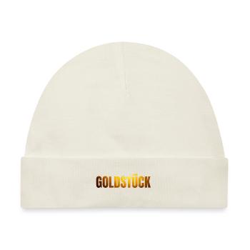 goldene Schrift GOLDSTÜCK - Baby Premium Organic Mütze - Naturweiß - Vorne