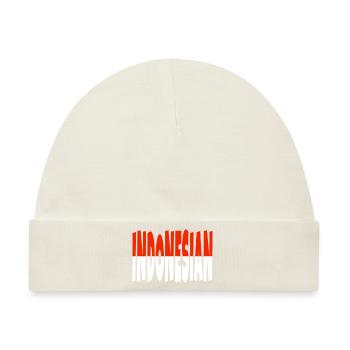 INDONESISCHE Flagge Buchstaben Farben - Baby Premium Organic Mütze - Naturweiß - Vorne