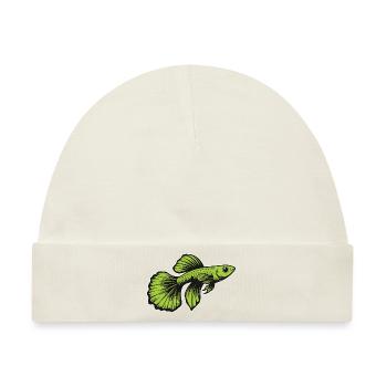 Cooles grüner Guppy Design - Baby Premium Organic Mütze - Naturweiß - Vorne