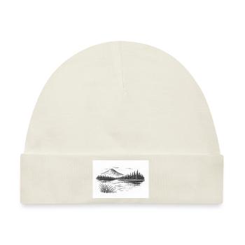 Bergpanorama hinter See - Baby Premium Organic Mütze - Naturweiß - Vorne
