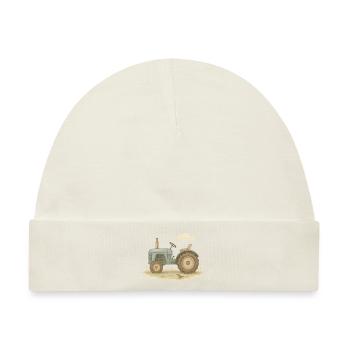 Blauer Oldtimer-Traktor - Baby Premium Organic Mütze - Naturweiß - Vorne