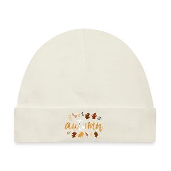 Autumn – Handlettering mit Herbstblättern. - Baby Premium Organic Mütze - Naturweiß - Vorne