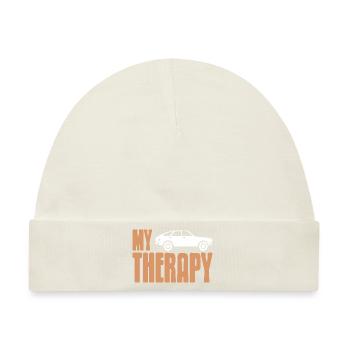 My Therapy Car Quote Auto Mindfulness Humor - Baby Premium Organic Mütze - Naturweiß - Vorne