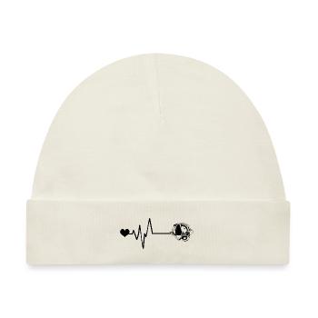 Feuerwehrhelm Puls Liebe - Baby Premium Organic Mütze - Naturweiß - Vorne