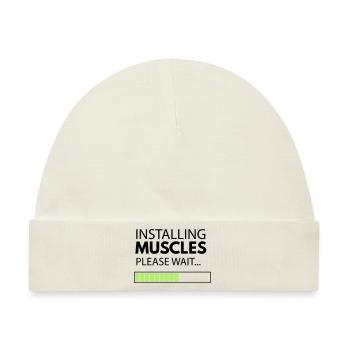 muscle_man - Baby Premium Organic Mütze - Naturweiß - Vorne