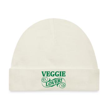 VEGGIE LIEBHABER! - Baby Premium Organic Mütze - Naturweiß - Vorne
