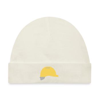 Bauarbeiterhelm - Baby Premium Organic Mütze - Naturweiß - Vorne