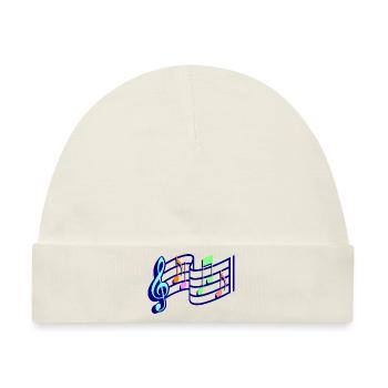 Musik Noten - Baby Premium Organic Mütze - Naturweiß - Vorne