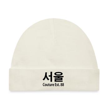 Seoul Couture Est. 88 - Baby Premium Organic Mütze - Naturweiß - Vorne