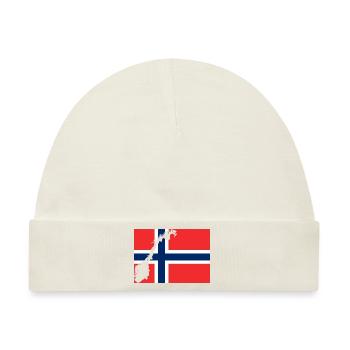 Norges Flagg - Baby Premium Organic Mütze - Naturweiß - Vorne
