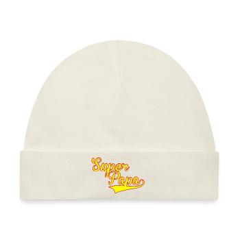 super papa - Baby Premium Organic Mütze - Naturweiß - Vorne
