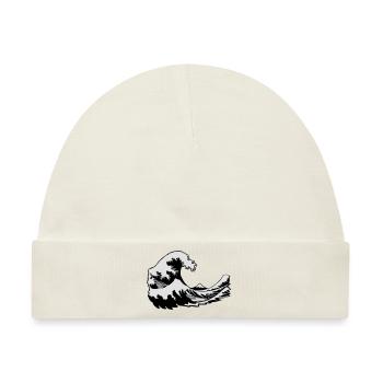oberflächlich Fuji print wave manga japon hokusai - Baby Premium Organic Mütze - Naturweiß - Vorne